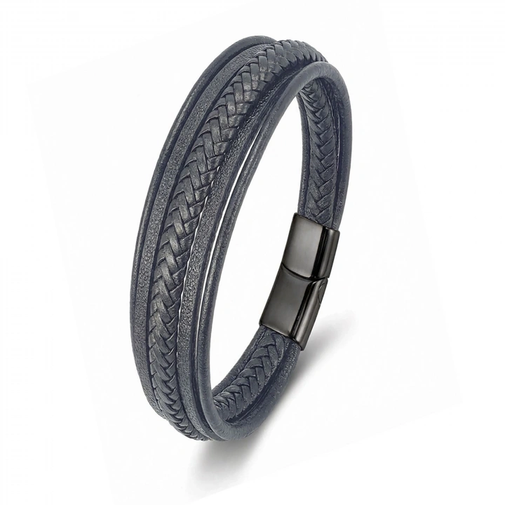 Moncuk Design Siyah Çoklu Deri Bileklik 33513B2D2