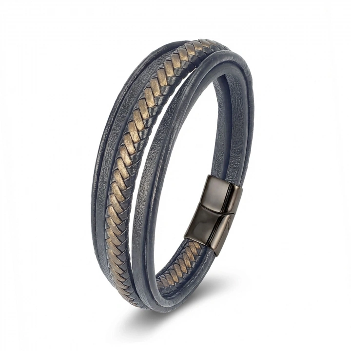 Moncuk Design Siyah Kahve Çoklu Deri Bileklik 33513B2D1