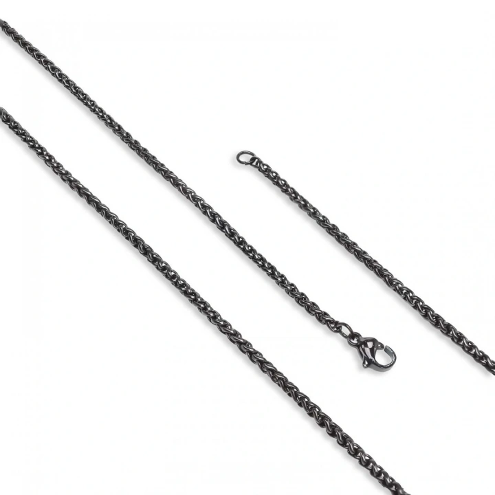 Moncuk Design Siyah Renk Çelik Kolye 2.5Mm 3351CEK013