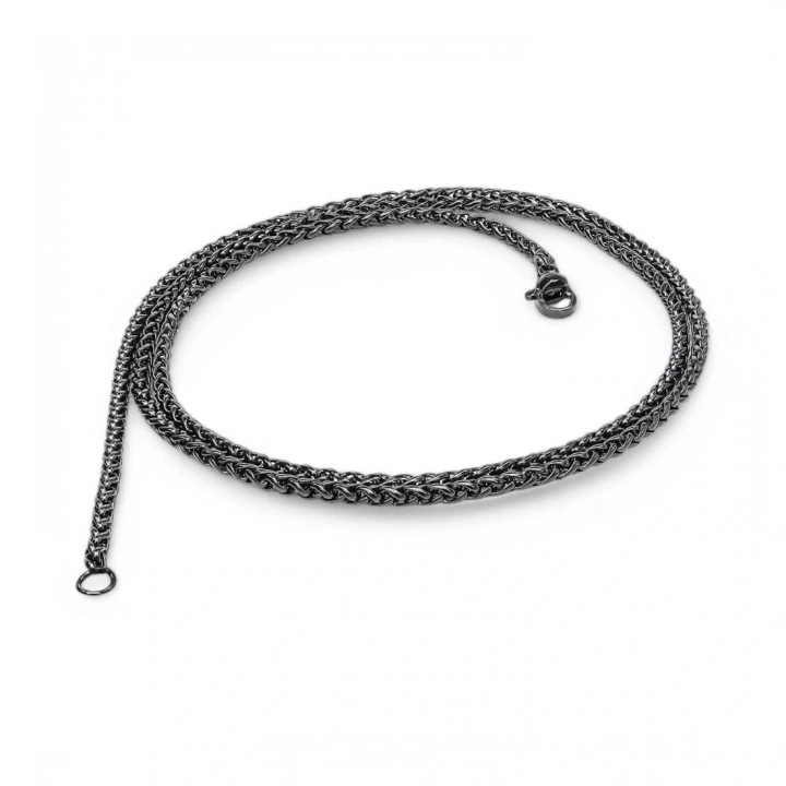 Moncuk Design Siyah Renk Çelik Kolye 2.5Mm 3351CEK013