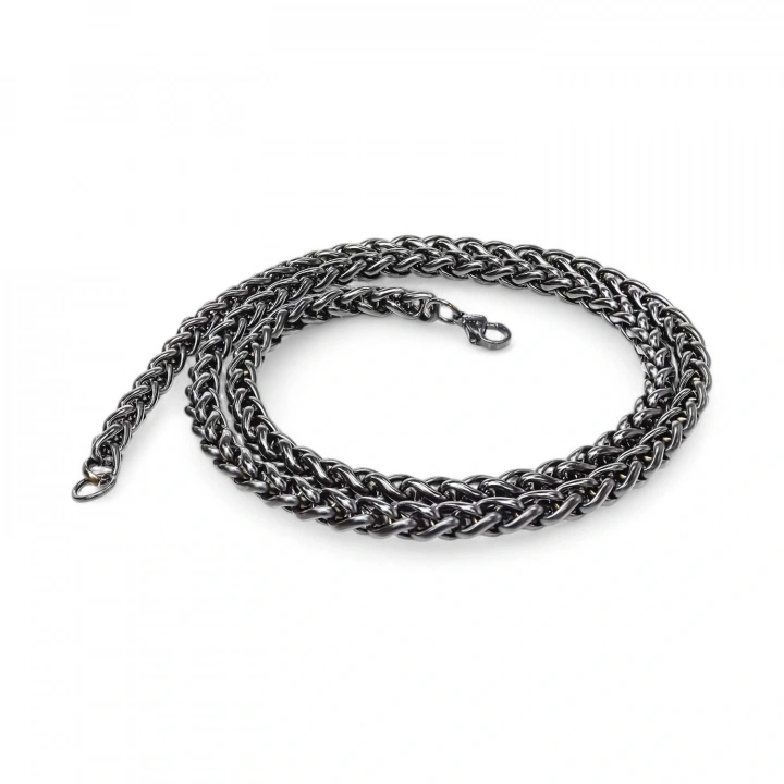 Moncuk Design Siyah Renk Çelik Kolye 6Mm 3351CEK019