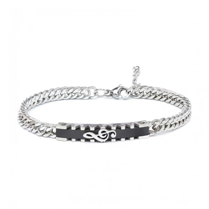 Moncuk Design Sol Anahtarı Motifli Çelik Bileklik 3351EBF1D3