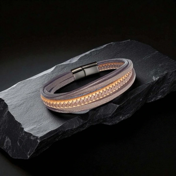Moncuk Design Taba Kahve Çoklu Deri Bileklik 33513B2D8