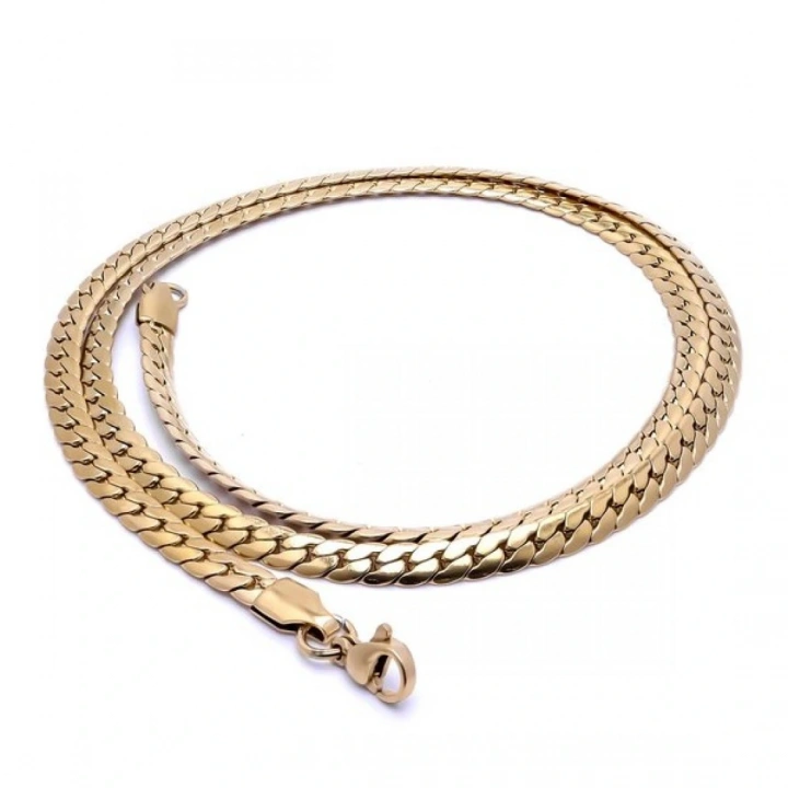 Moncuk Design Yassı Yılan Sırtı Çelik Kolye 1.2Mm X 4Mm 3351CEK039