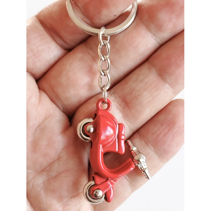 Oynar Gidonlu Kırmızı Skooter Metal Anahtarlık