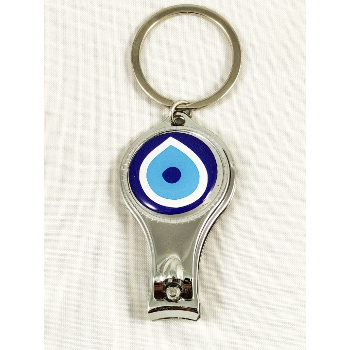 Nazar Boncuk Desenli Tırnak Makaslı Anahtarlık