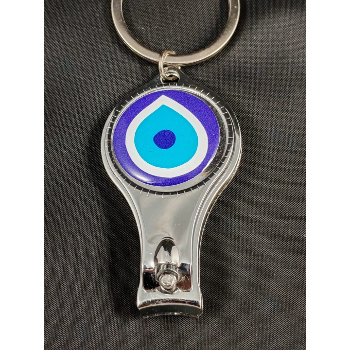 Nazar Boncuk Desenli Tırnak Makaslı Anahtarlık