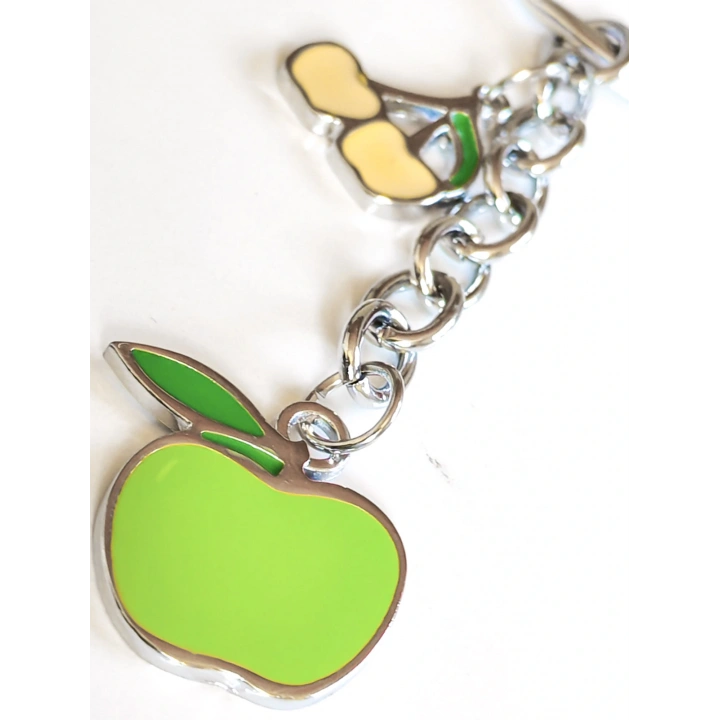 Sarı ve Yeşil Elmalarla Metal Anahtarlık