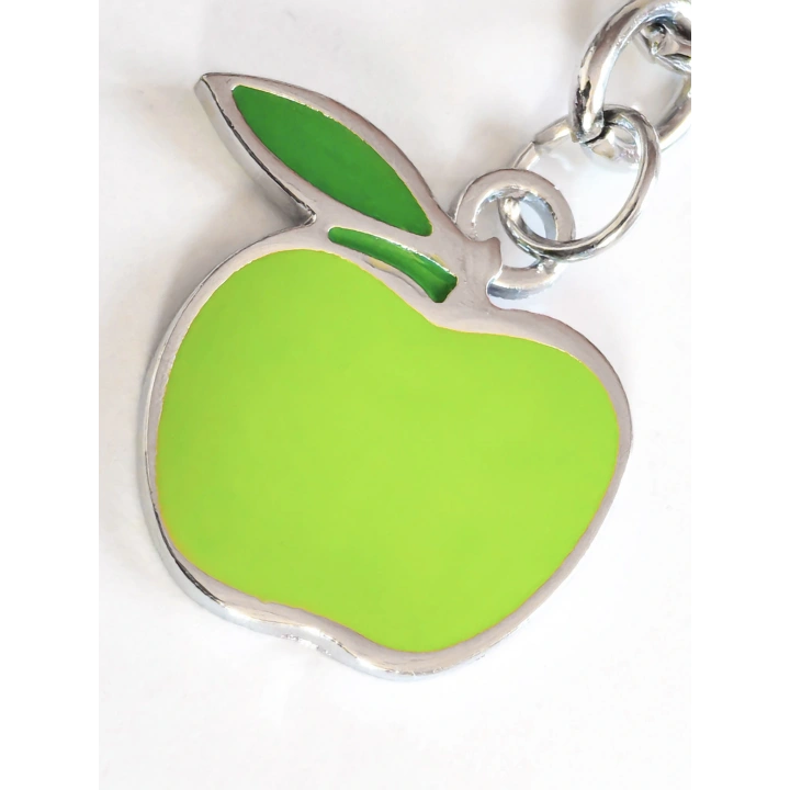 Sarı ve Yeşil Elmalarla Metal Anahtarlık