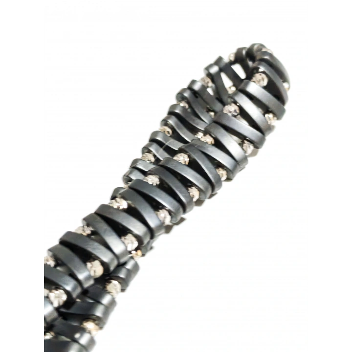 Mat Gri Hematit Taşlı Ayarlanabilir Erkek Bileklik