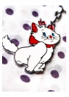 Kırmızı Kurdelalı ve Papyonlu Beyaz Renkli Şirin kedi Anahtarlık
