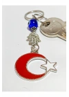 Metal Ay Yıldızlı Türk Bayraklı ve Metal Fatımanın Eli-Hamsalı Anahtarlık