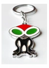 Uzaylı Figürlü Metal Anahtarlık