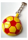 Sarı Kırmızı Futbol Takımı Temalı - Yarım Futbol Topu - Arkası Aynalı Anahtarlık