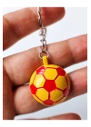 Sarı Kırmızı Futbol Takımı Temalı - Yarım Futbol Topu - Arkası Aynalı Anahtarlık