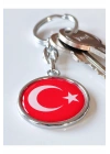 Kırmızı Türk Bayraklı Metal ve plAnahtarlık