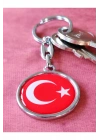 Kırmızı Türk Bayraklı Metal ve plAnahtarlık