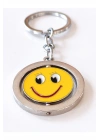 Sarı Gülen Surat Emojili Dönebilen Metal Anahtarlık