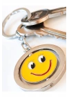 Sarı Gülen Surat Emojili Dönebilen Metal Anahtarlık