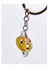 Sarı Gülen Surat Emojili Dönebilen Metal Anahtarlık
