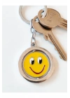 Sarı Gülen Surat Emojili Dönebilen Metal Anahtarlık