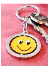 Sarı Gülen Surat Emojili Dönebilen Metal Anahtarlık