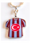Bordo Mavi Takım Formalı Metal Anahtarlık