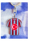 Bordo Mavi Takım Formalı Metal Anahtarlık