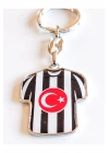 Siyah Beyaz Takım Formalı Metal Anahtarlık
