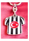 Siyah Beyaz Takım Formalı Metal Anahtarlık