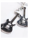 Siyah İki Gitarlı Metal Anahtarlık