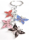 Renkli Kelebeklerden Oluşan Metal Anahtarlık