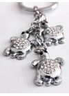 Gümüş Renkli Kaplumbağalar Metal Anahtarlık