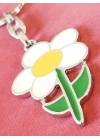 Beyaz ve Yeşil Papatya Metal Anahtarlık