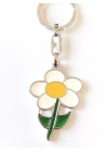 Beyaz ve Yeşil Papatya Metal Anahtarlık
