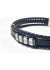 Siyah Deri ve Çelik Erkek Bileklik