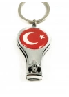 Türk Bayrağı Desenli Tırnak Makaslı Metal Anahtarlık