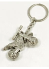 Gümüş Renk Oynar Gidonlu Motorsiklet Metal Anahtarlık