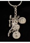 Gümüş Renk Oynar Gidonlu Motorsiklet Metal Anahtarlık