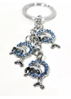 Mavi Taşlı Yunus Balıklı Metal Anahtarlık