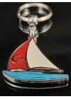 Yelkenli Tekne Metal Anahtarlık