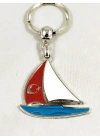 Yelkenli Tekne Metal Anahtarlık