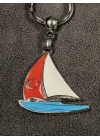 Yelkenli Tekne Metal Anahtarlık