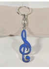 Lacivert Sol Nota Anahtarı Metal Anahtarlık