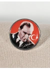 Atatürk portreli Metal Rozet