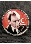 Atatürk portreli Metal Rozet