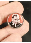 Atatürk portreli Metal Rozet