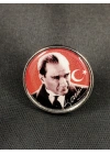 Atatürk portreli Metal Rozet