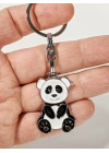 Panda Siyah ve Beyaz Metal Anahtarlık