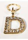 Taşlı D Harfi Gold Metal Anahtarlık – Kişisel Anlam, Zarif Işıltı ve Şık Tasarım